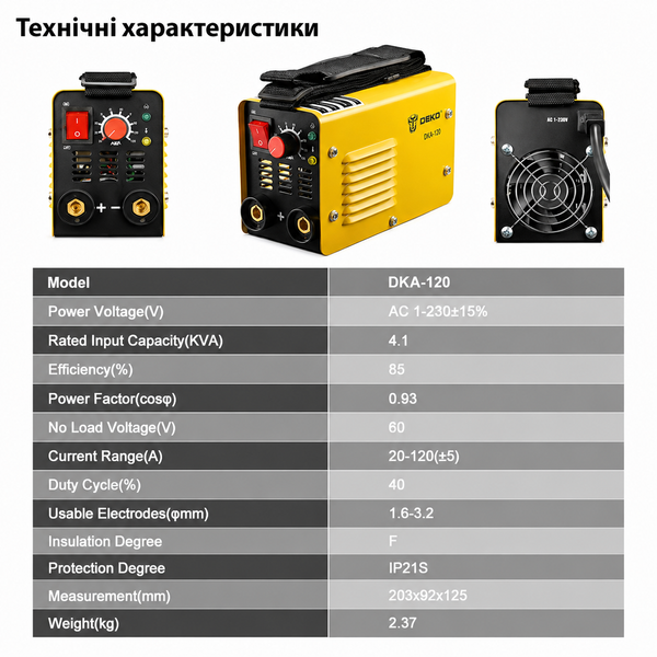 Сварочный аппарат инверторный  DEKO DKA-120 S5002-DKA-120 фото